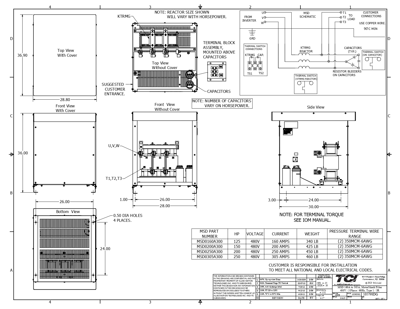 TCI-MSD 160A 200A Plano